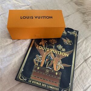 Louis Vuitton Orange Box with Black Floral Bag